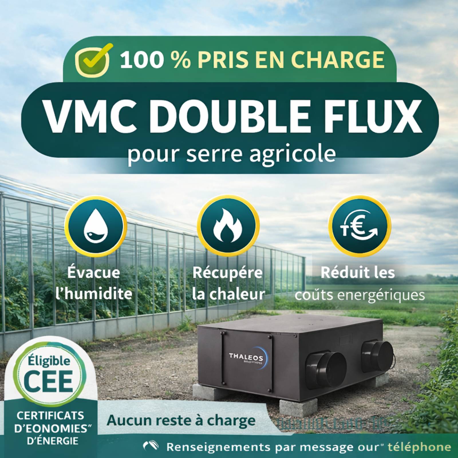 Installation VMC double flux avec réseau de gaines et centrale de ventilation